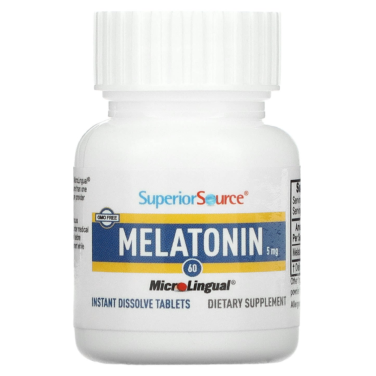 Superior Source, Melatonin, 5 mg, 60 MicroLingual Instant Dissolve Tablets