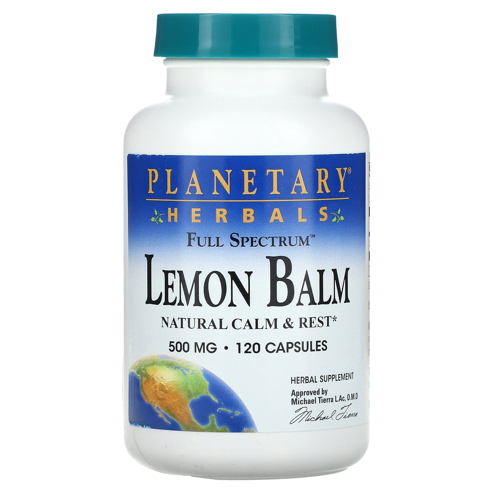 Planetary Herbals-Full Spectrum Lemon Balm-500 mg-120 Capsules (250 mg per Capsule)