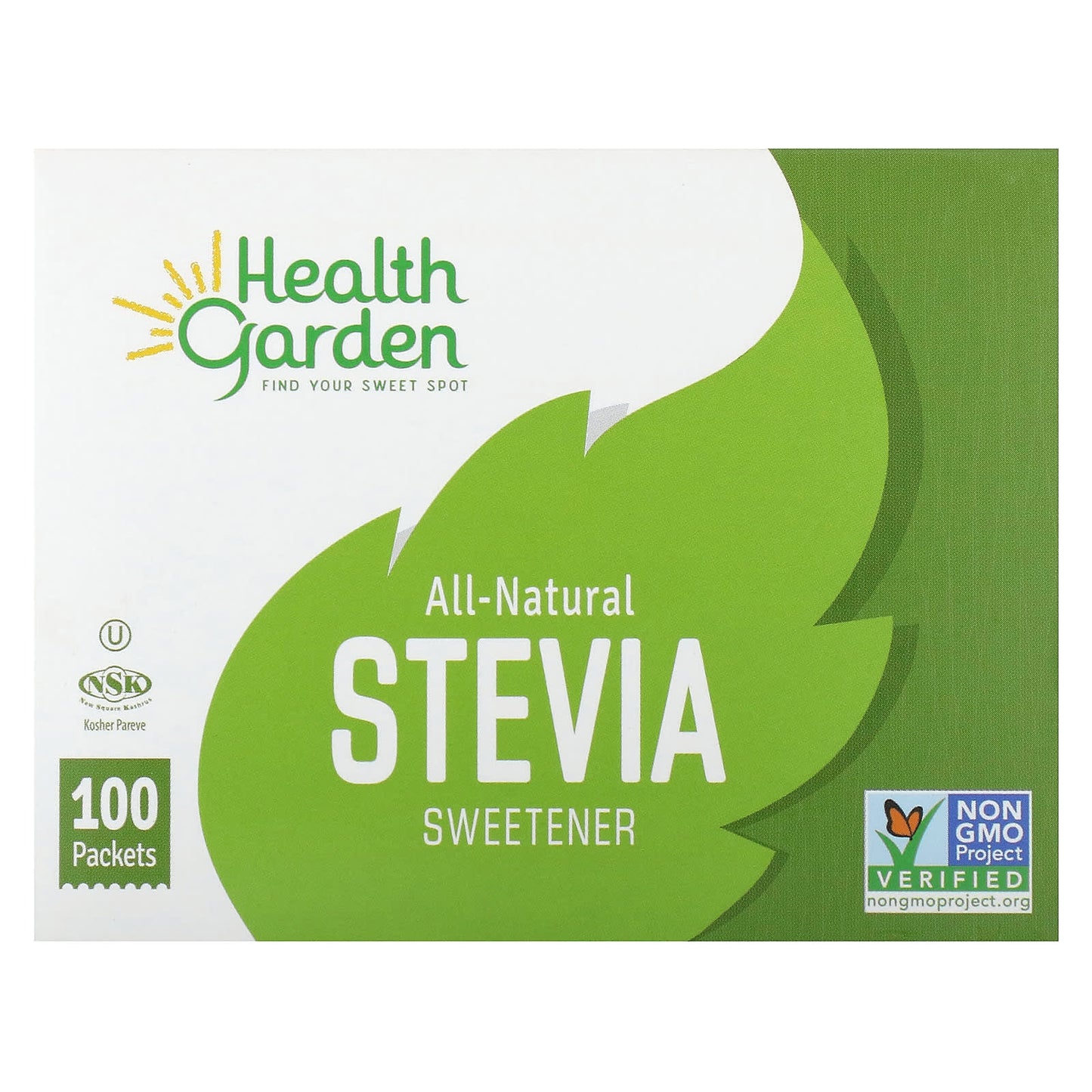 Health Garden-All-Natural Stevia Sweetener-100 Packets-1 g Each