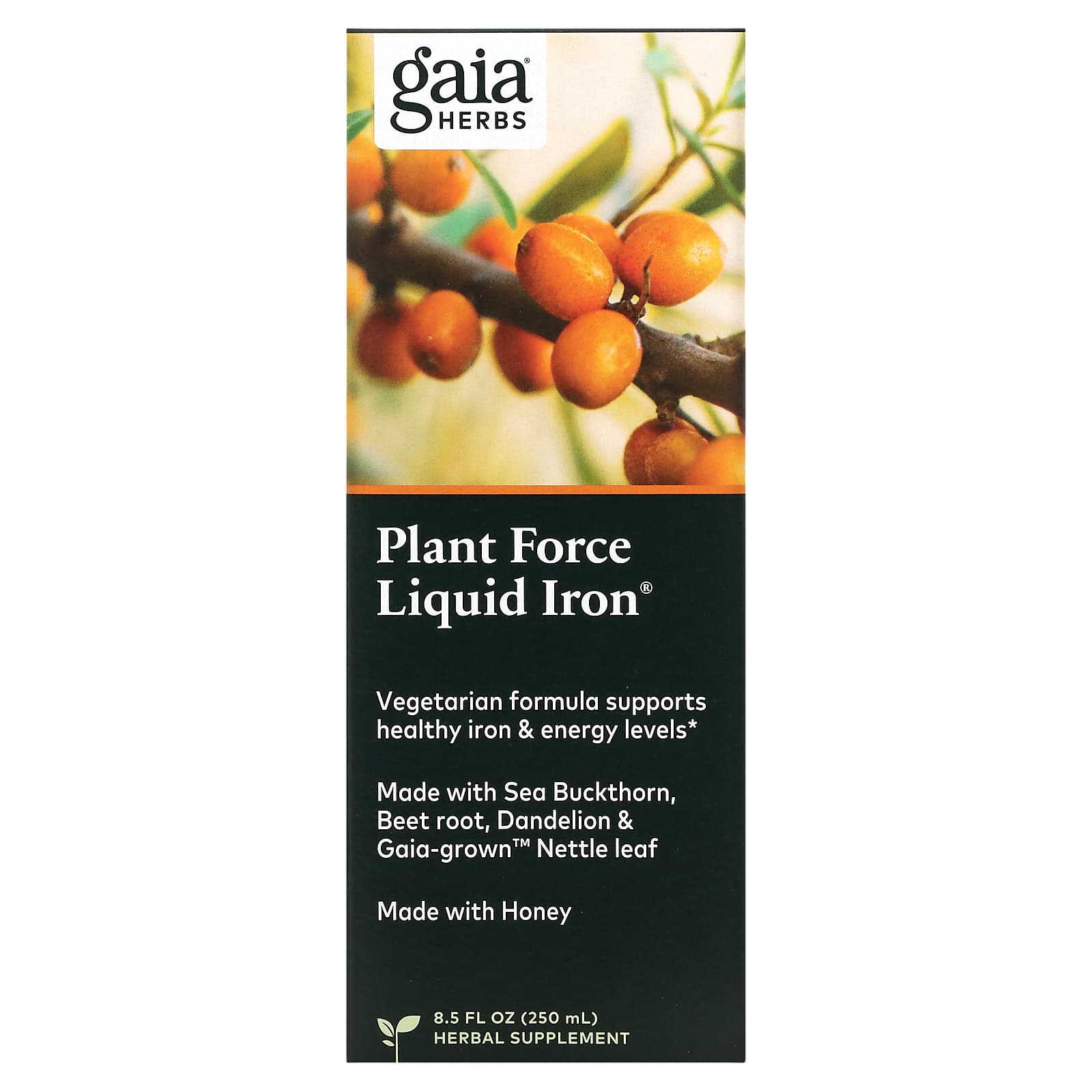 Gaia Herbs-Plant Force Liquid Iron-8.5 fl oz (250 ml)