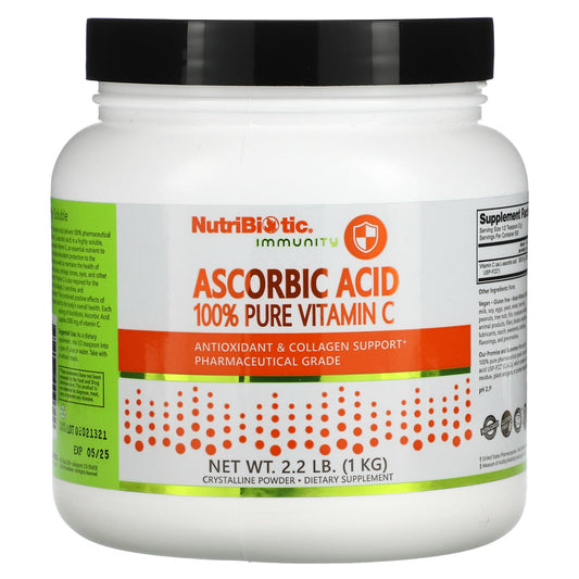 NutriBiotic-Immunity-Ascorbic Acid-100% Pure Vitamin C-Crystalline Powder-2.2 lb (1 kg)