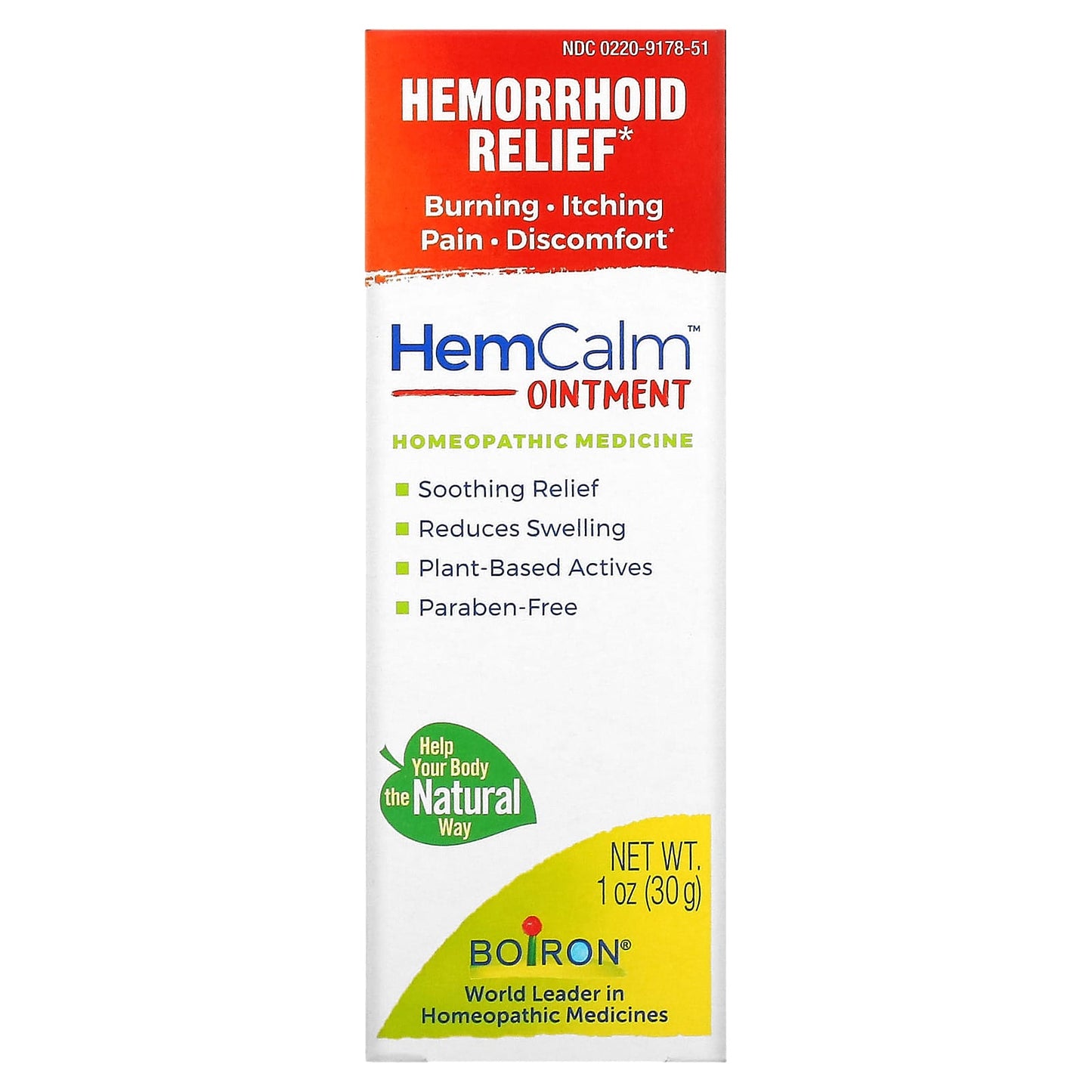 Boiron, HemCalm Ointment, Hemorrhoid Relief, 1 oz (30 g)