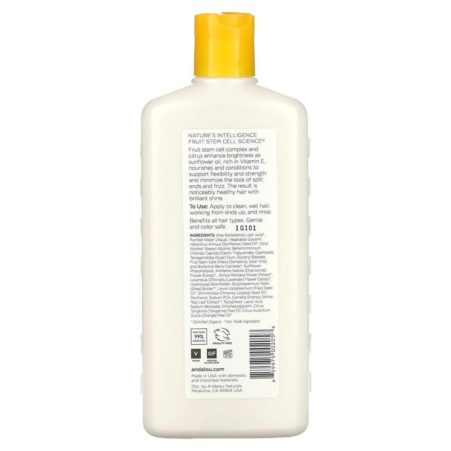 Andalou Naturals, Conditioner,  For Strength and Vitality, Sunflower & Citrus, 11.5 fl oz (340 ml)