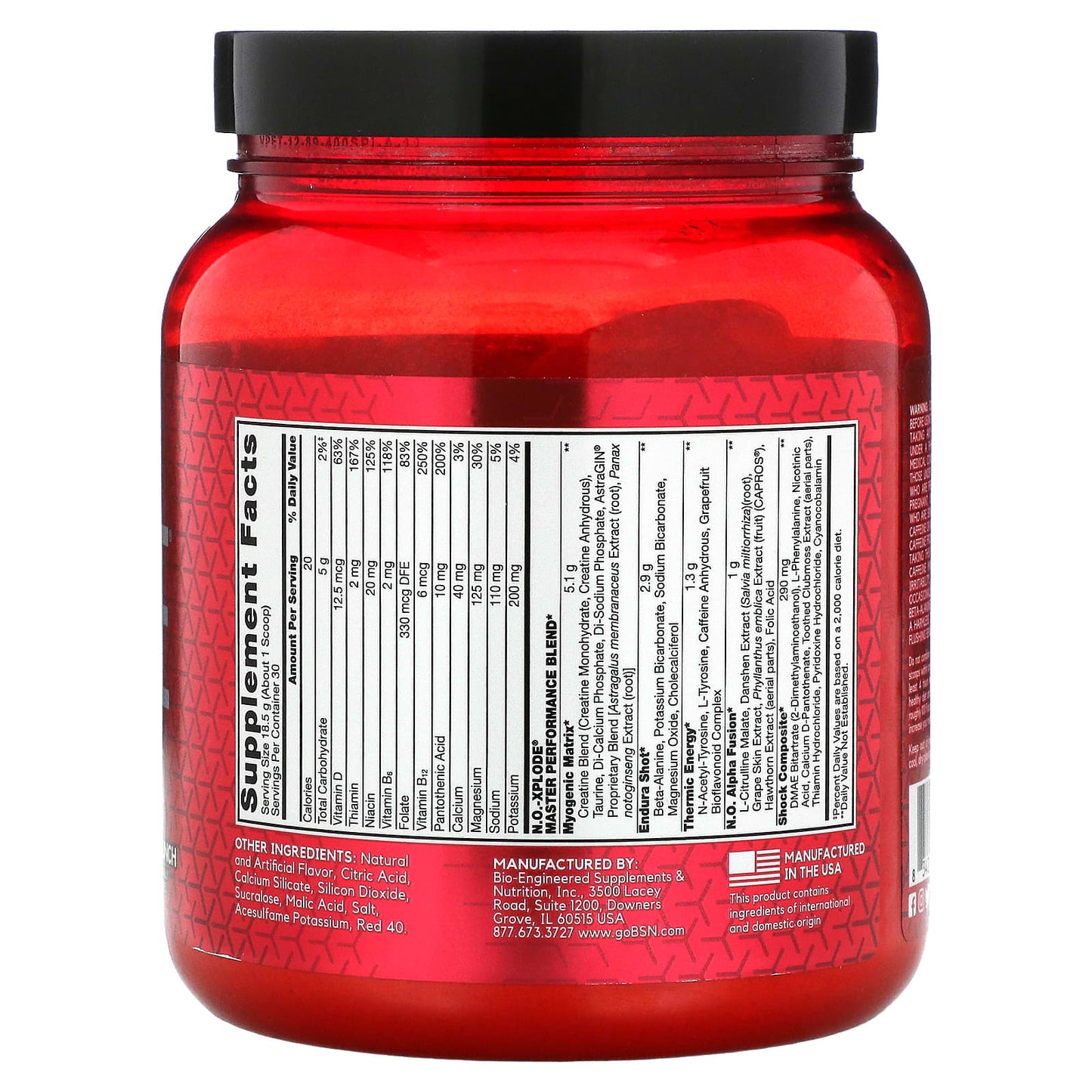 BSN, N.O.-Xplode, Legendary Pre-Workout, Fruit Punch, 1.22 lbs (555 g)