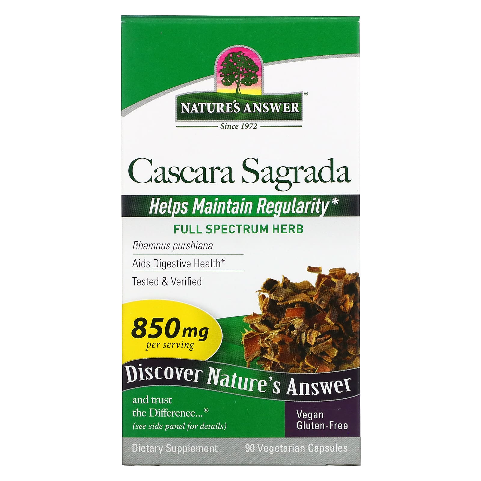 Nature's Answer-Cascara Sagrada-850 mg-90 Vegetarian Capsules (425 mg per Capsule)