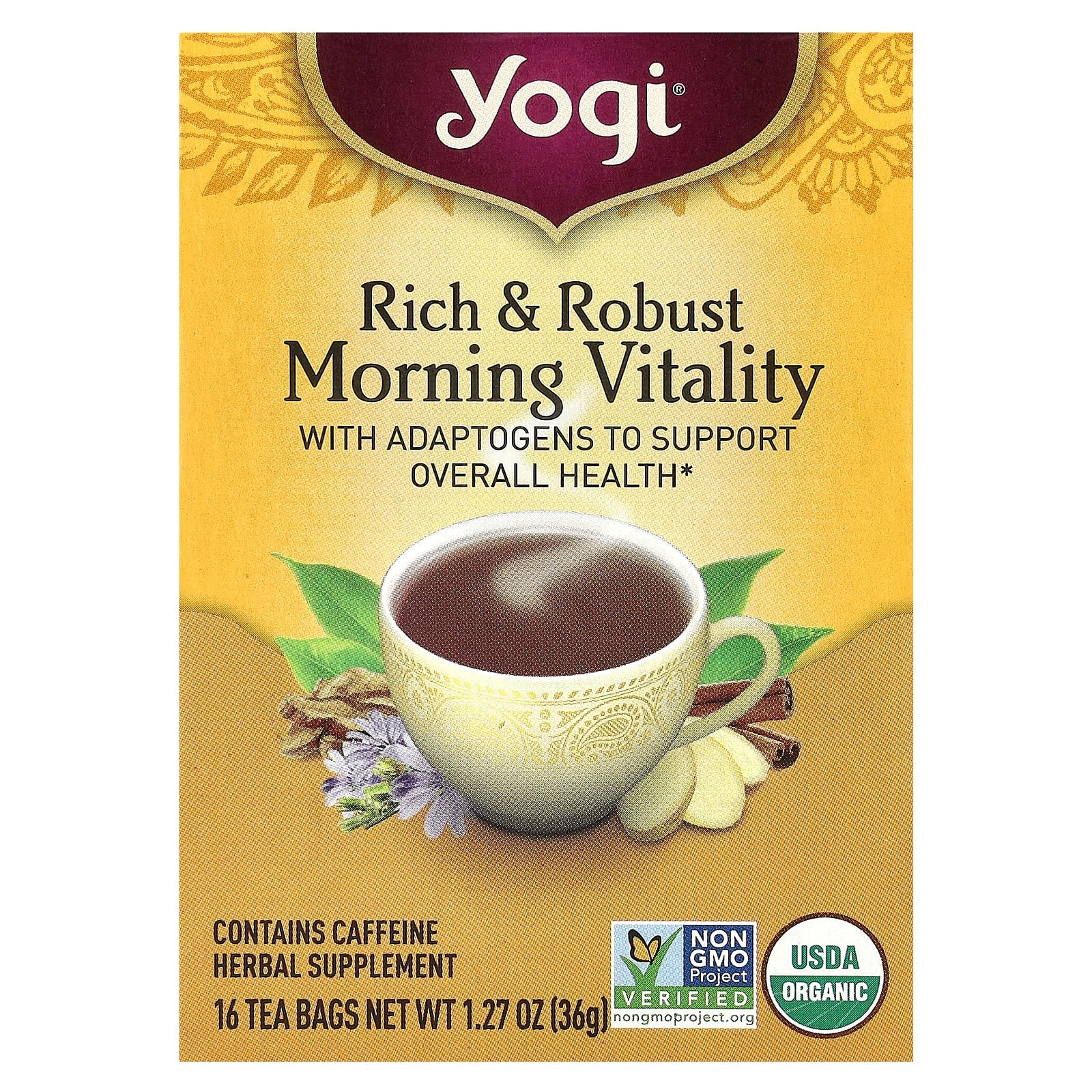 Yogi Tea-Rich & Robust Morning Vitality-16 Tea Bags-1.27 oz (36 g)