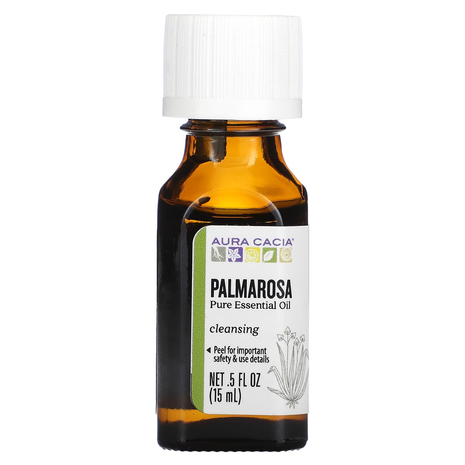 Aura Cacia-Pure Essential Oil-Palmarosa-0.5 fl oz (15 ml)