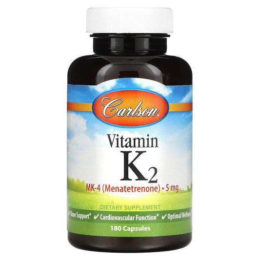 Carlson-Vitamin K2-MK-4 (Menatetrenone)-5 mg-180 Capsules