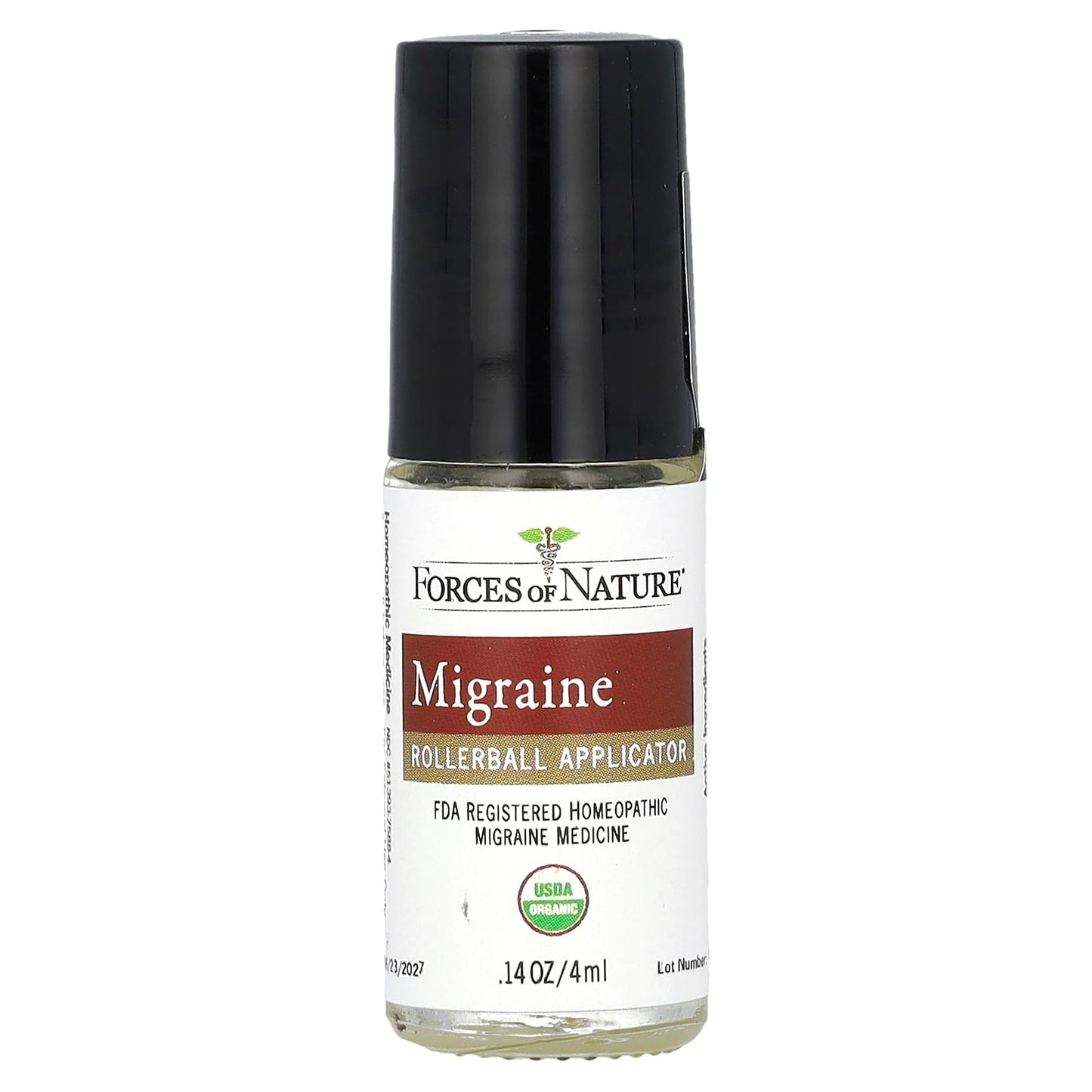 Forces of Nature, Migraine Roll-On, Organic Plant Medicine , 0.14 fl oz (4 ml)