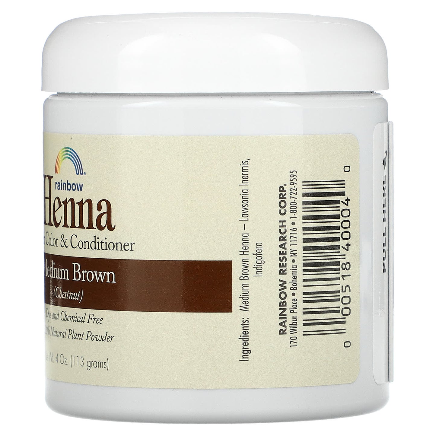 Rainbow Research, Henna, Hair Color and Conditioner, Medium Brown (Chestnut), 4 oz (113 g)