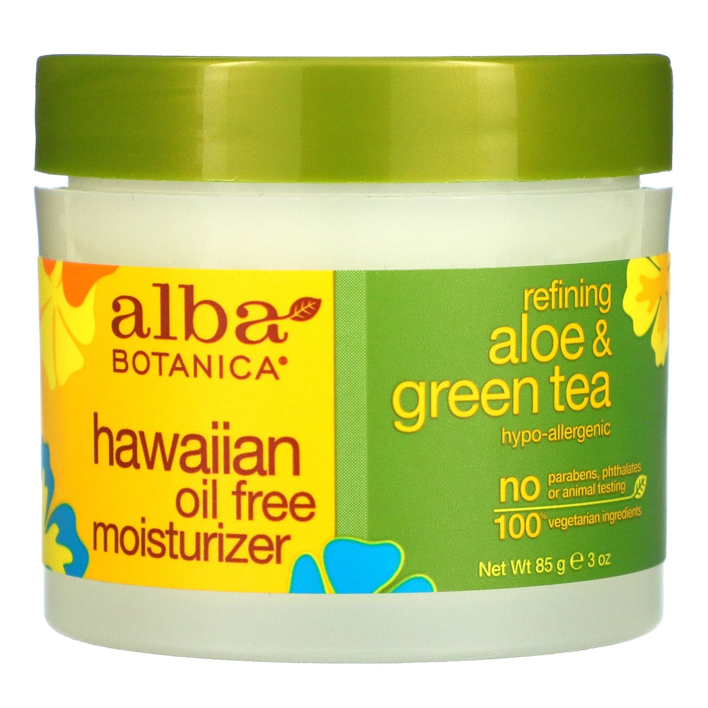 Alba Botanica-Hawaiian Oil Free Moisturizer-Refining Aloe & Green Tea-3 oz (85 g)