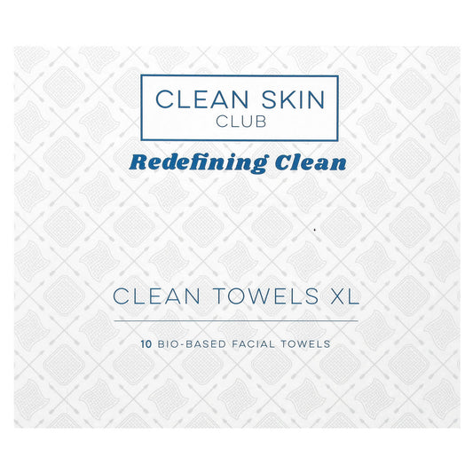 Clean Skin Club-Clean Towels XL-10 Bio-Based Facial Towels