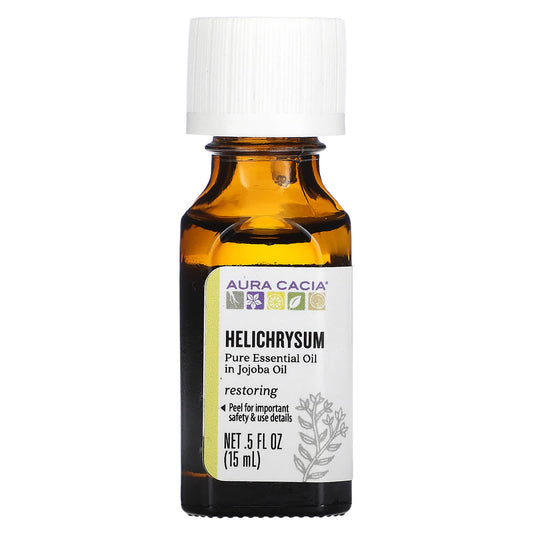 Aura Cacia-Pure Essential Oil in Jojoba Oil-Helichrysum-0.5 fl oz (15 ml)