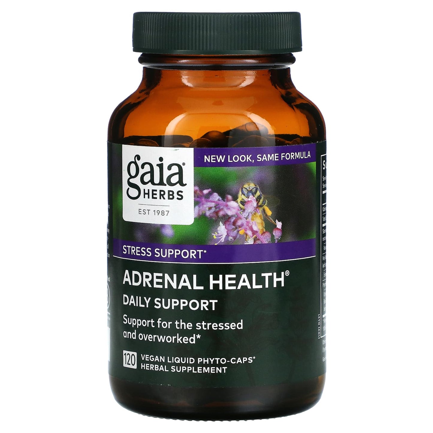 Gaia Herbs-Adrenal Health-Daily Support -120 Vegan Liquid Phyto-Caps