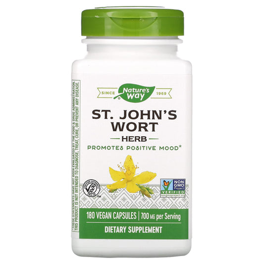 Nature's Way-St. John's Wort Herb-700 mg-180 Vegan Capsules (350 mg per Capsule)