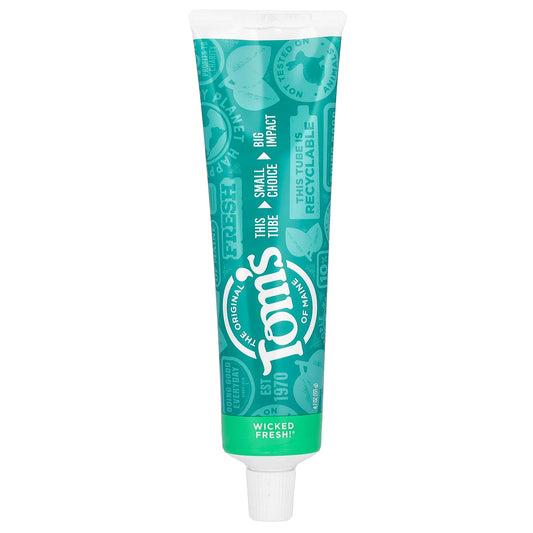 Tom's of Maine-Wicked Fresh!-Natural Anticavity Toothpaste with Fluoride-Cool Peppermint-4.7 oz (133 g)