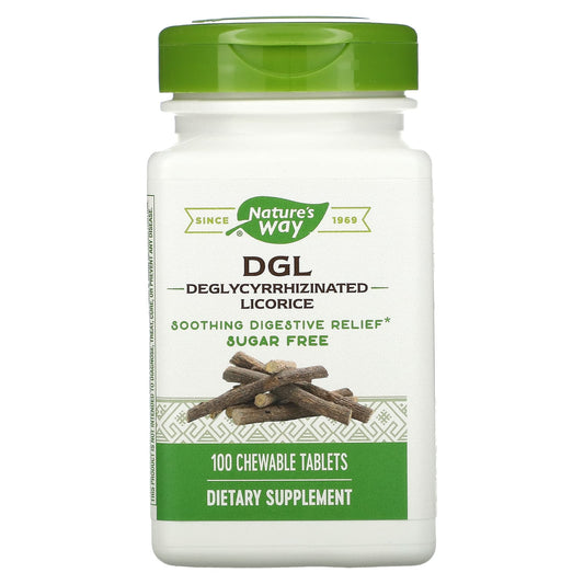 Nature's Way-DGL-Deglycyrrhizinated Licorice-100 Chewable Tablets