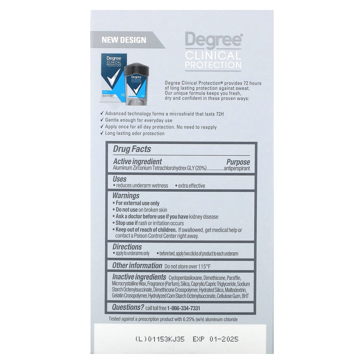 Degree, Men, Clinical Protection, Antiperspirant Deodorant, Soft Solid, Clean, 1.7 oz (48 g)