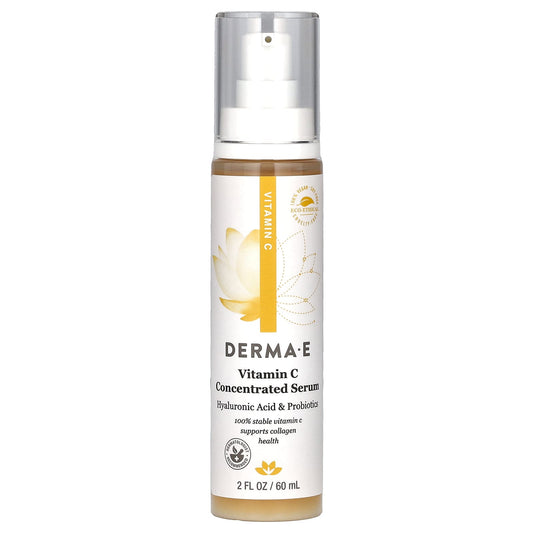 DERMA E-Vitamin C Concentrated Serum-Hyaluronic Acid Probiotics-2 fl oz (60 ml)