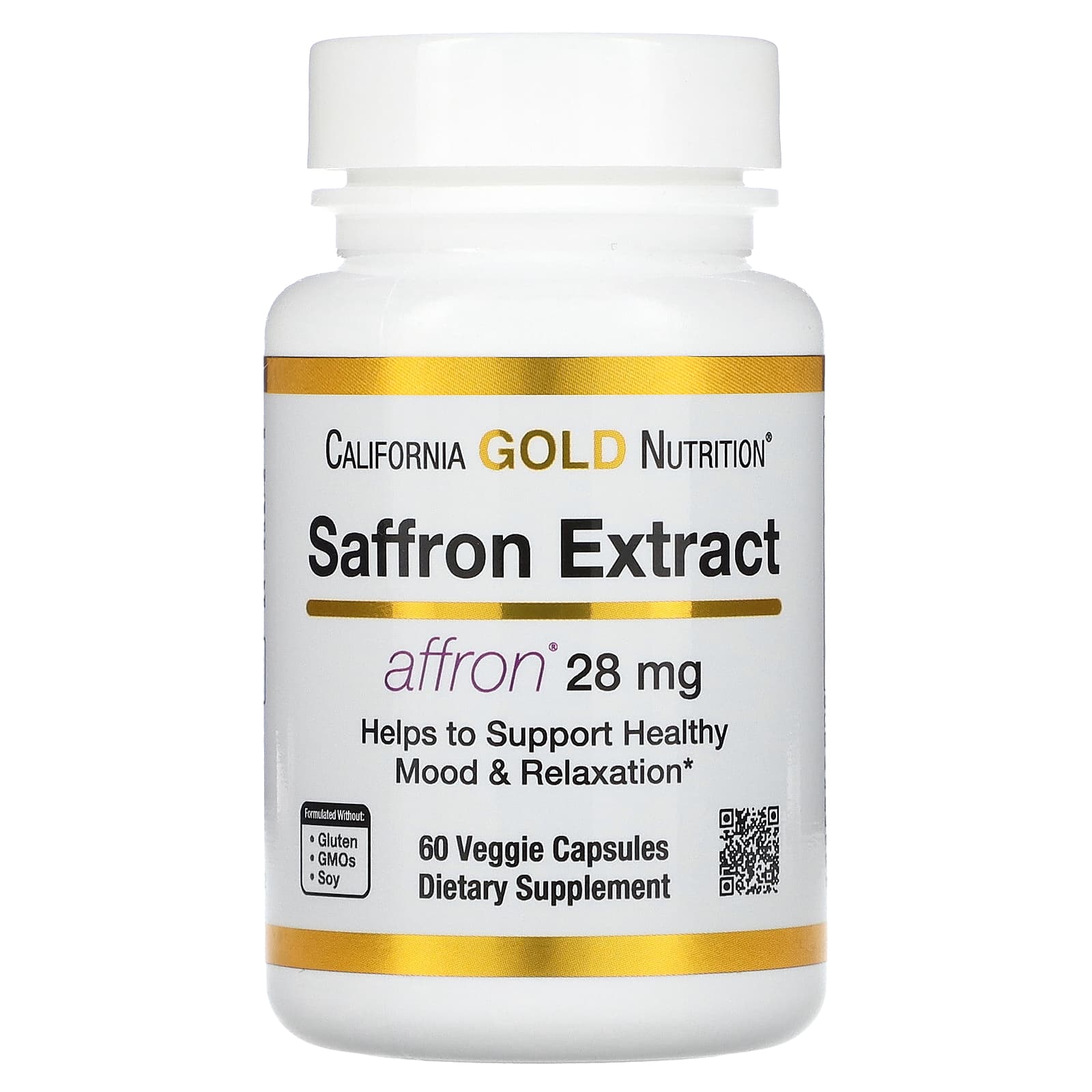 California Gold Nutrition-Saffron Extract with Affron-28 mg-60 Veggie Capsules