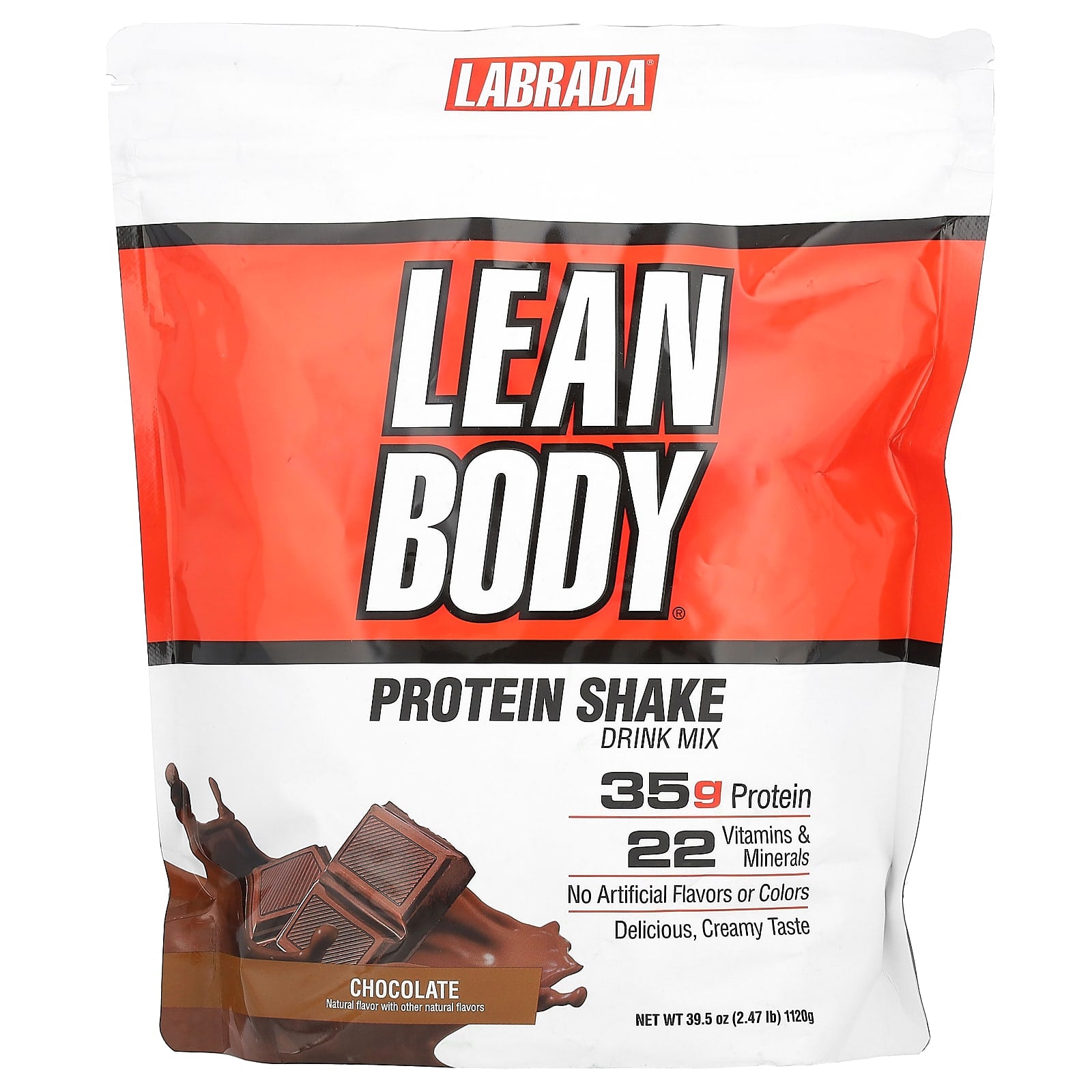 Labrada Nutrition-Lean Body-Protein Shake Drink Mix-Chocolate-2.47 lb (1,120 g)