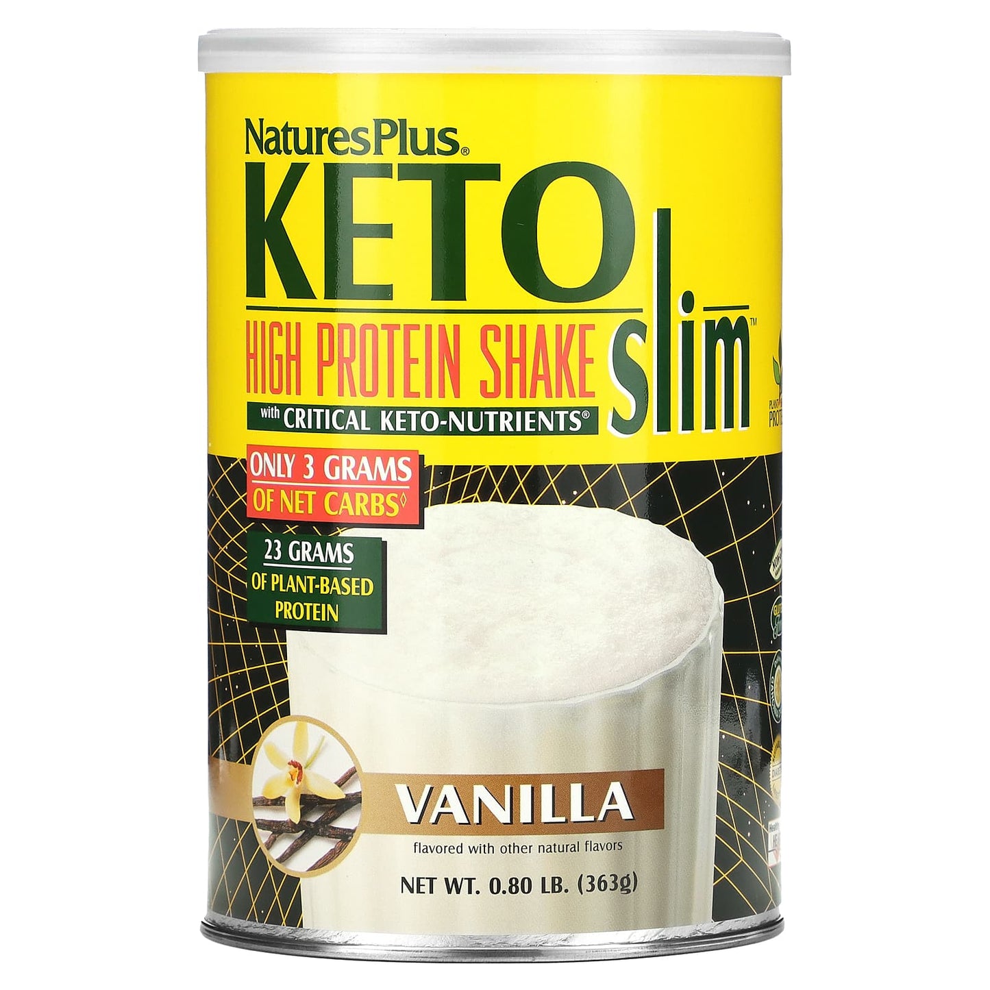 NaturesPlus-Keto Slim-High Protein Shake-Vanilla-0.8 lb (363 g)