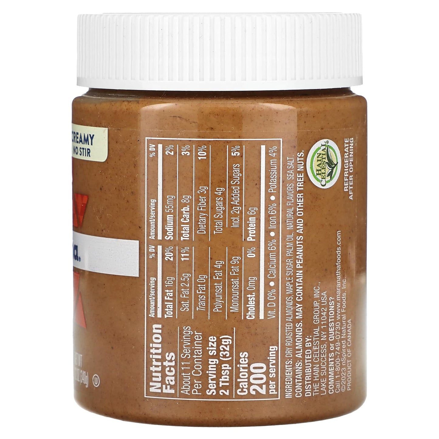 MaraNatha, Almond Butter, Creamy, Maple, 12 oz (340 g)