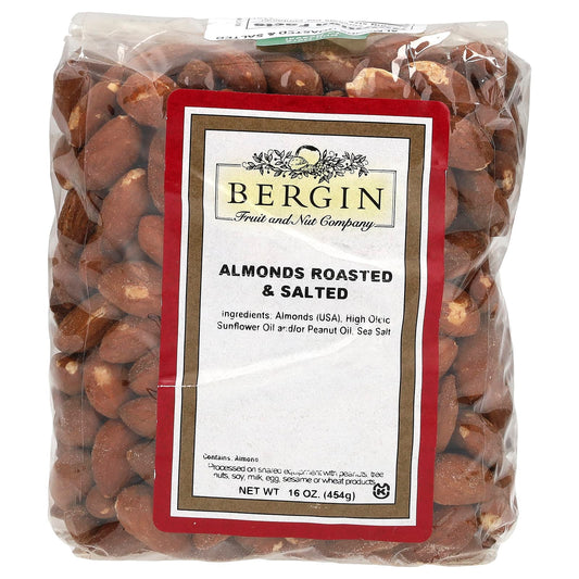 Bergin Fruit and Nut Company-Almonds Roasted & Salted-16 oz (454 g)