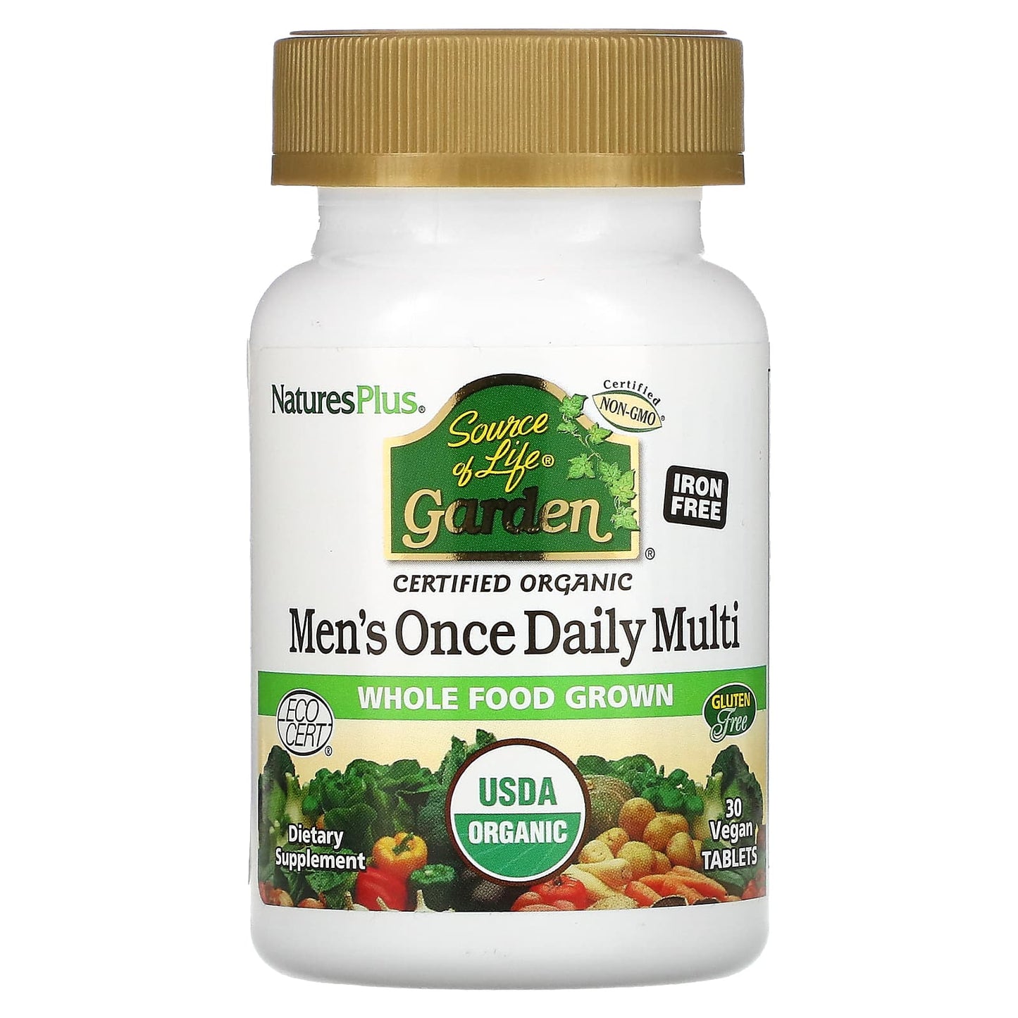 NaturesPlus-Source of Life Garden-Men's Once Daily Multi-30 Vegan Tablets