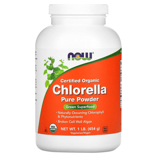 NOW Foods-Certified Organic Chlorella-Pure Powder-1 lb (454 g)