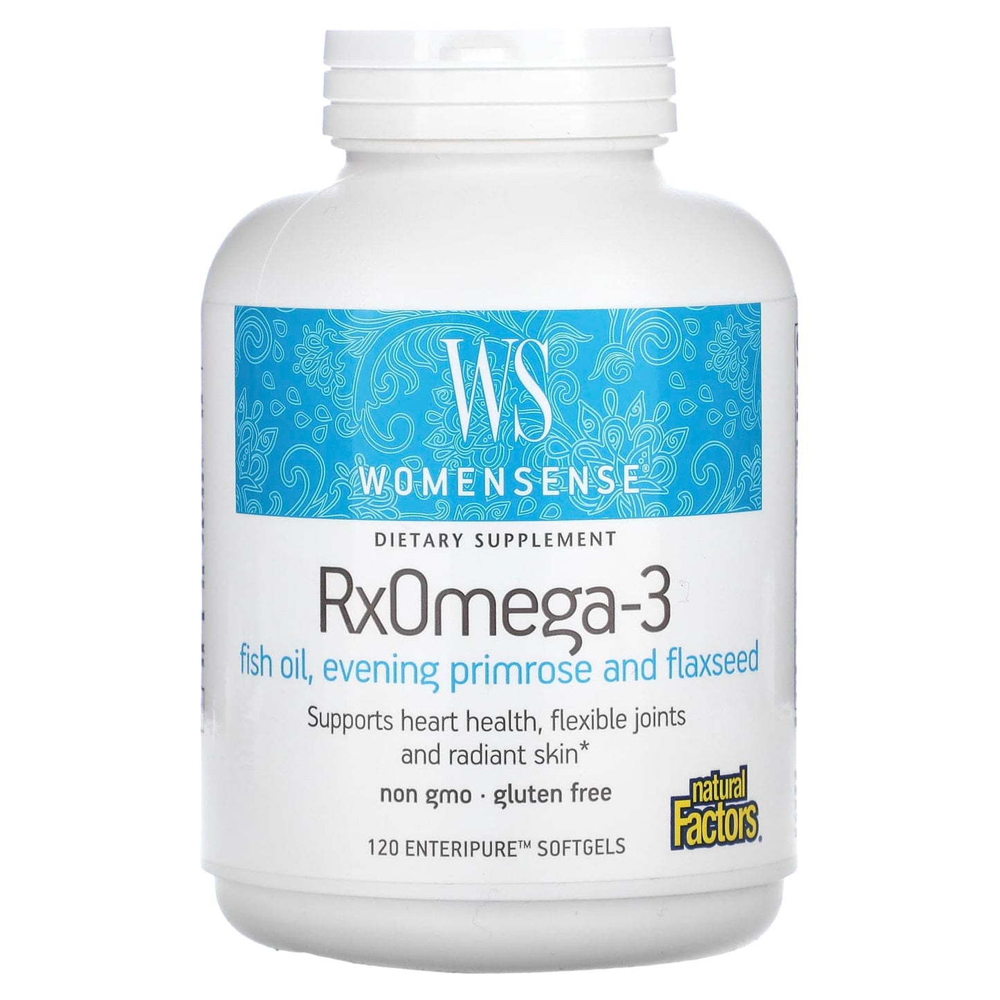 Natural Factors-WomenSense-RxOmega-3-120 Enteripure Softgels