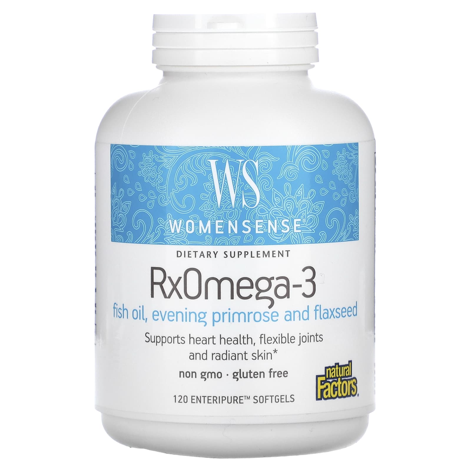 Natural Factors-WomenSense-RxOmega-3-120 Enteripure Softgels