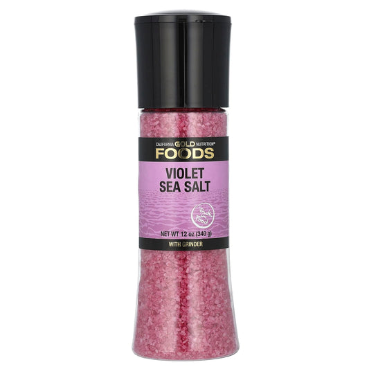 California Gold Nutrition-FOODS - Violet Sea Salt Grinder-12 oz (340 g)