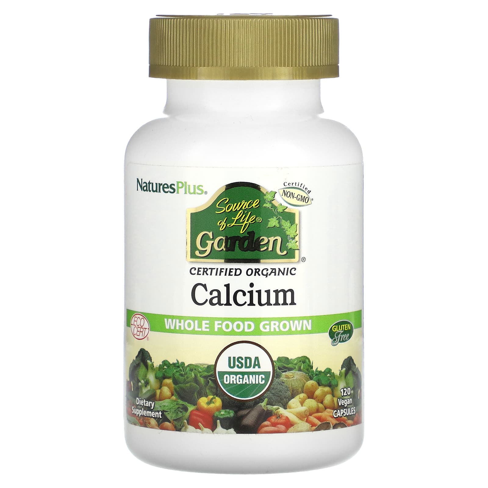 NaturesPlus-Source of Life-Garden-Calcium-120 Vegan Capsules