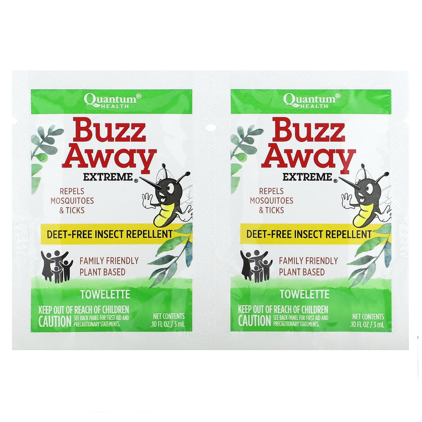 Quantum Health, Buzz Away Extreme, 12 Individual Towelettes