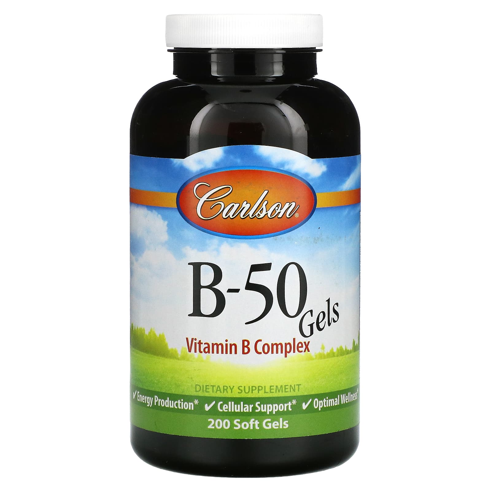 Carlson-B-50 Gel-Vitamin B Complex-200 Soft Gels