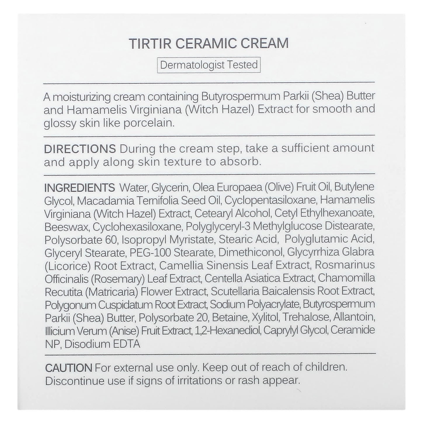 TIRTIR, Ceramic Cream, Refreshing Skin, 1.69 fl oz (50 ml)