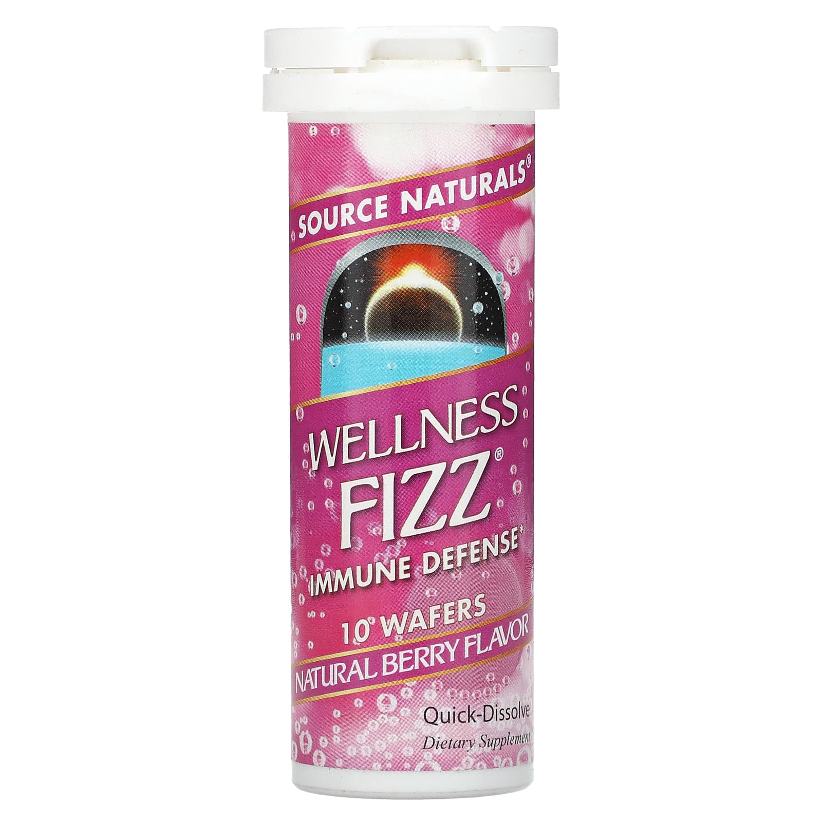 Source Naturals-Wellness Fizz-Immune Defense-Natural Berry Flavor-10 Wafers