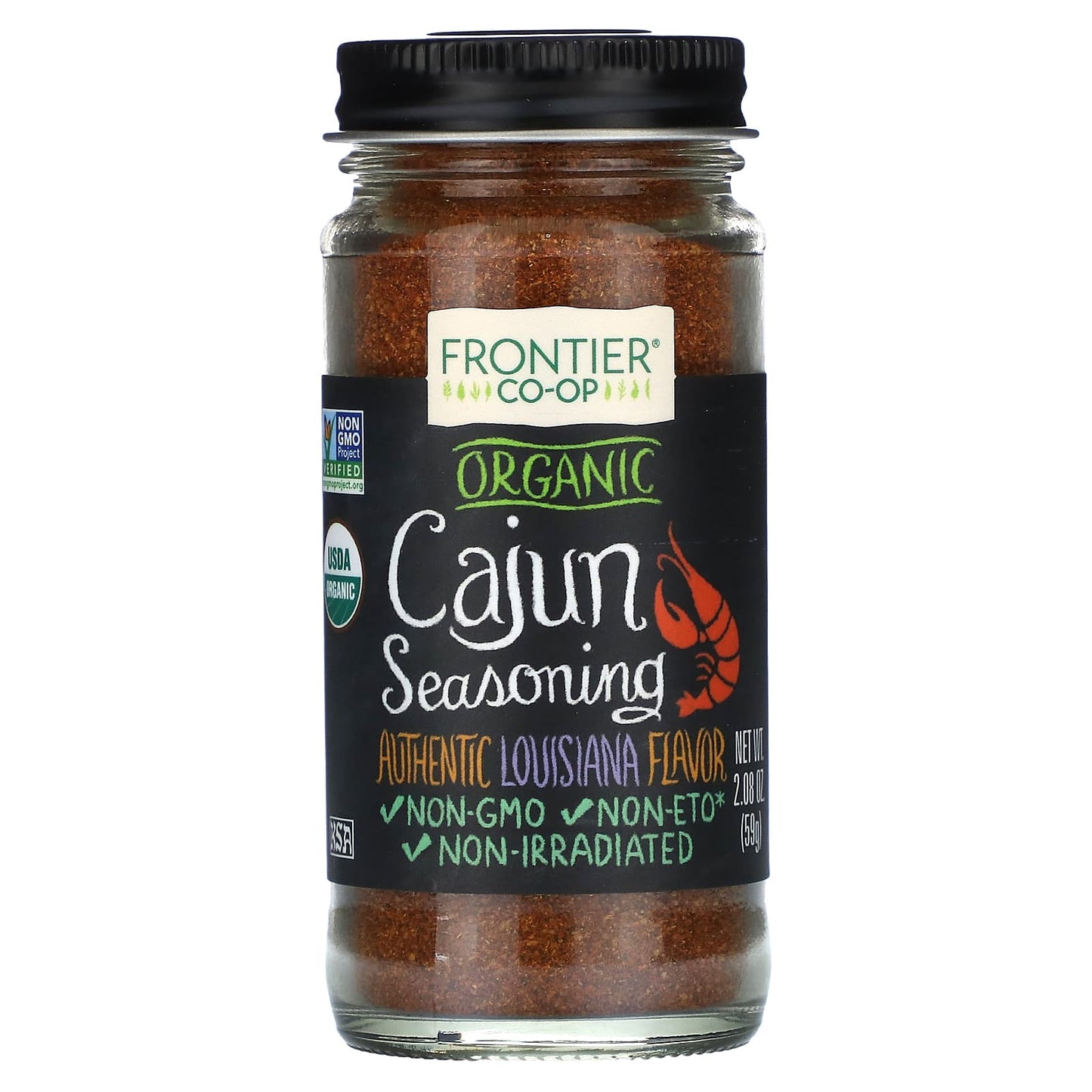 Frontier Co-op-Organic Cajun Seasoning-Louisiana Flavor-2.08 oz (59 g)