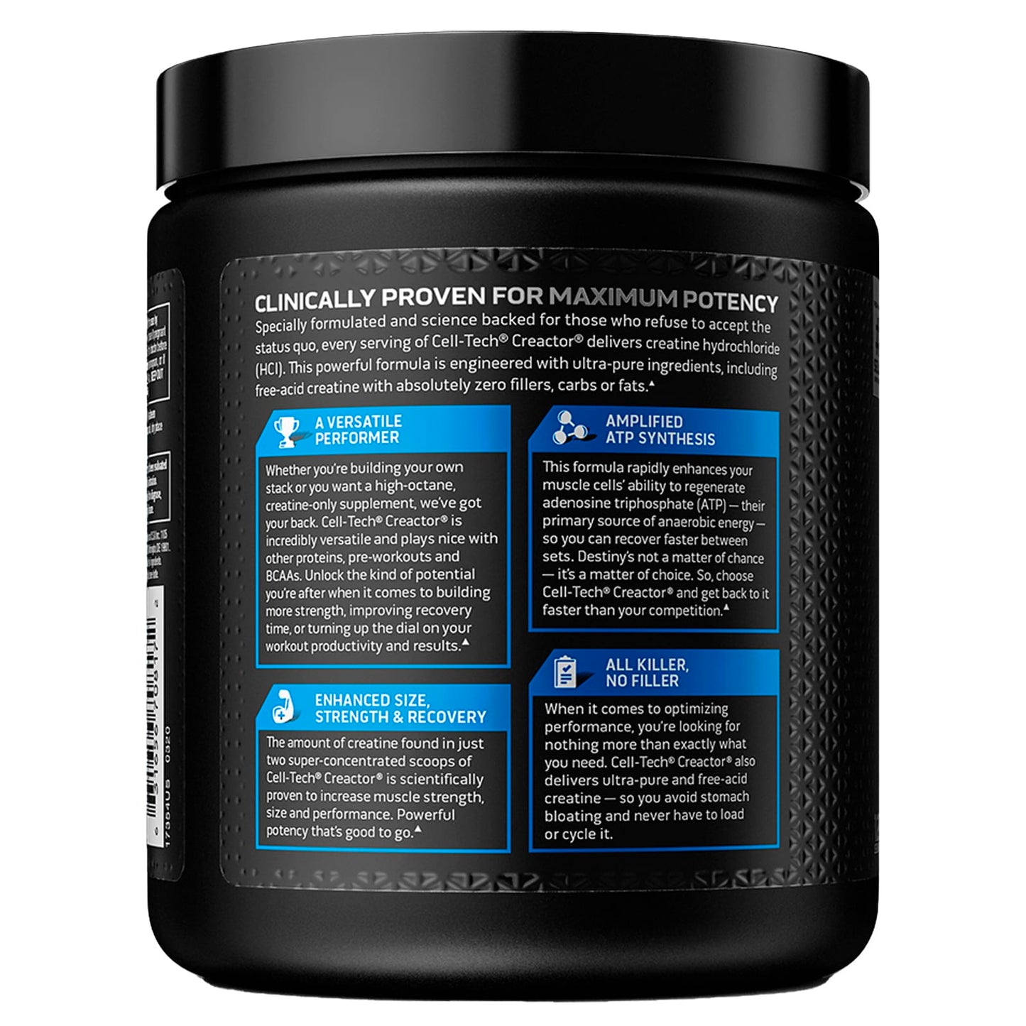 MuscleTech, Cell Tech CREACTOR, Creatine HCl + Free-Acid Creatine, Unflavored, 8.30 oz (235 g)