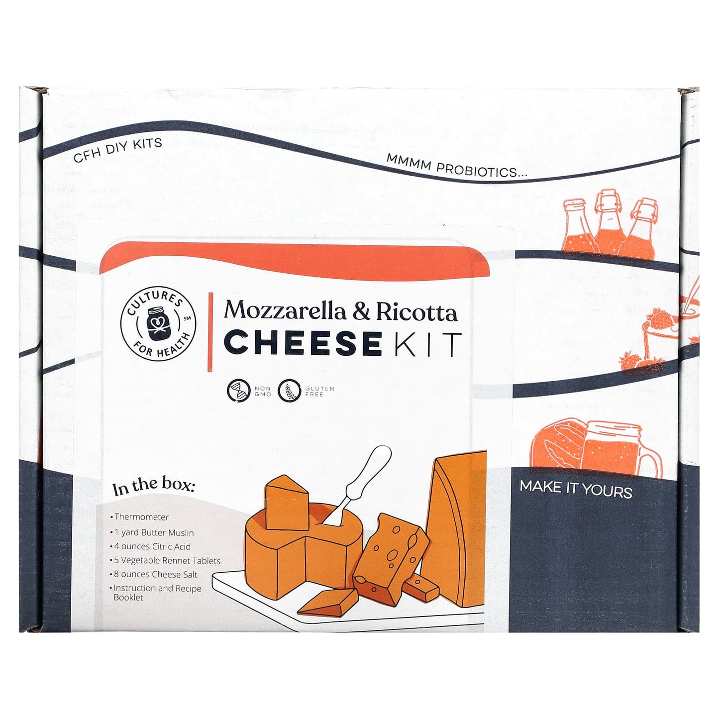 Cultures for Health, Cheese Kit, Mozzarella & Ricotta, 1 Kit