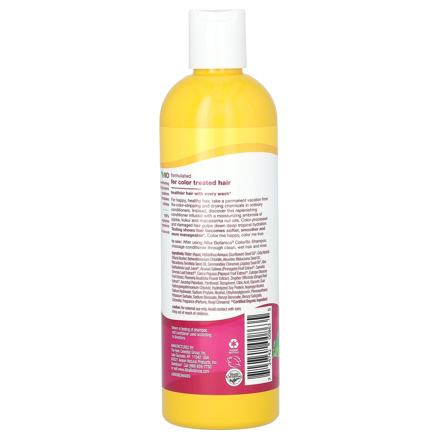 Alba Botanica, Colorific Conditioner, For Color Treated Hair, Plumeria, 12 oz (340 g)