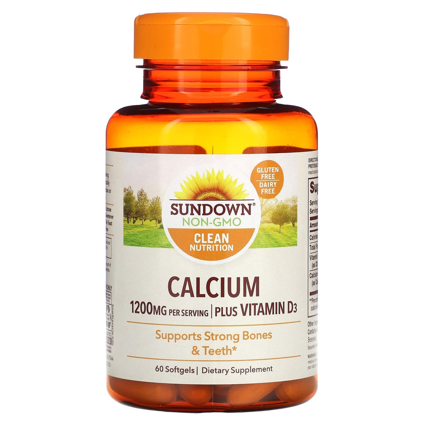 Sundown Naturals-Calcium-Plus Vitamin D3-1,200 mg-60 Softgels (600 mg per Softgel)