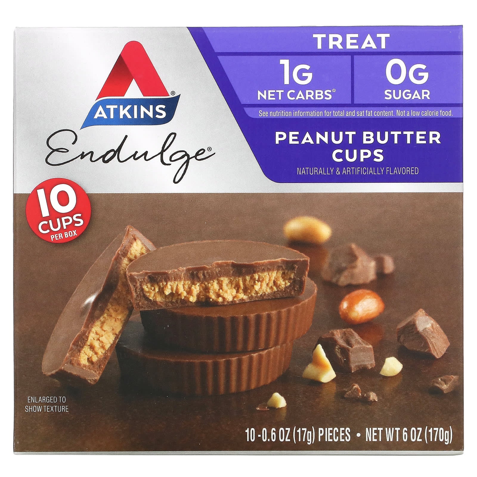 Atkins-Endulge-Peanut Butter Cups-10 Packs-0.6 oz (17 g) Each