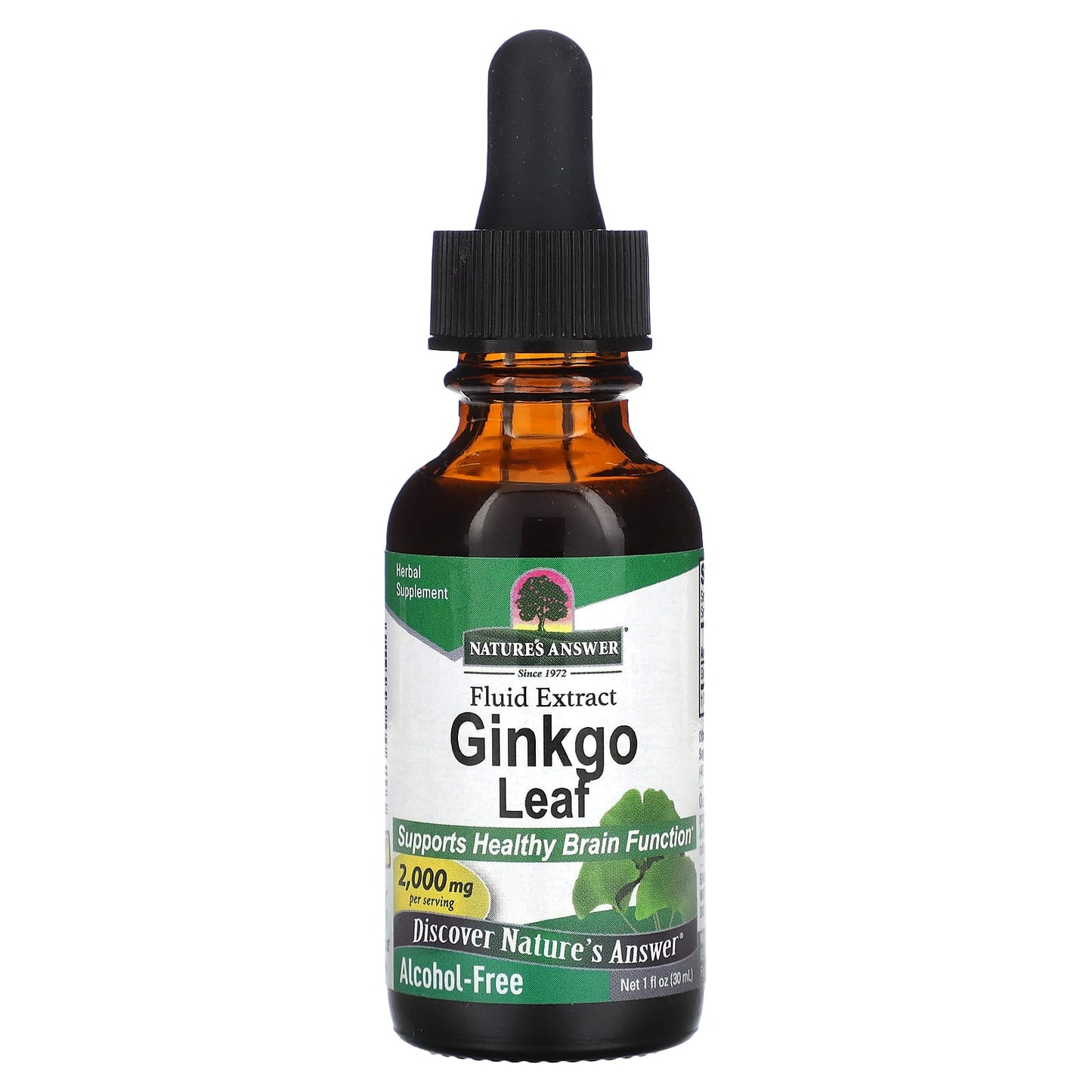 Nature's Answer-Ginkgo Leaf Fluid Extract-Alcohol-Free-2,000 mg-1 fl oz (30 ml)