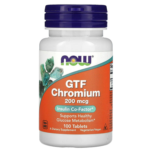 NOW Foods-GTF Chromium-200 mcg-100 Tablets