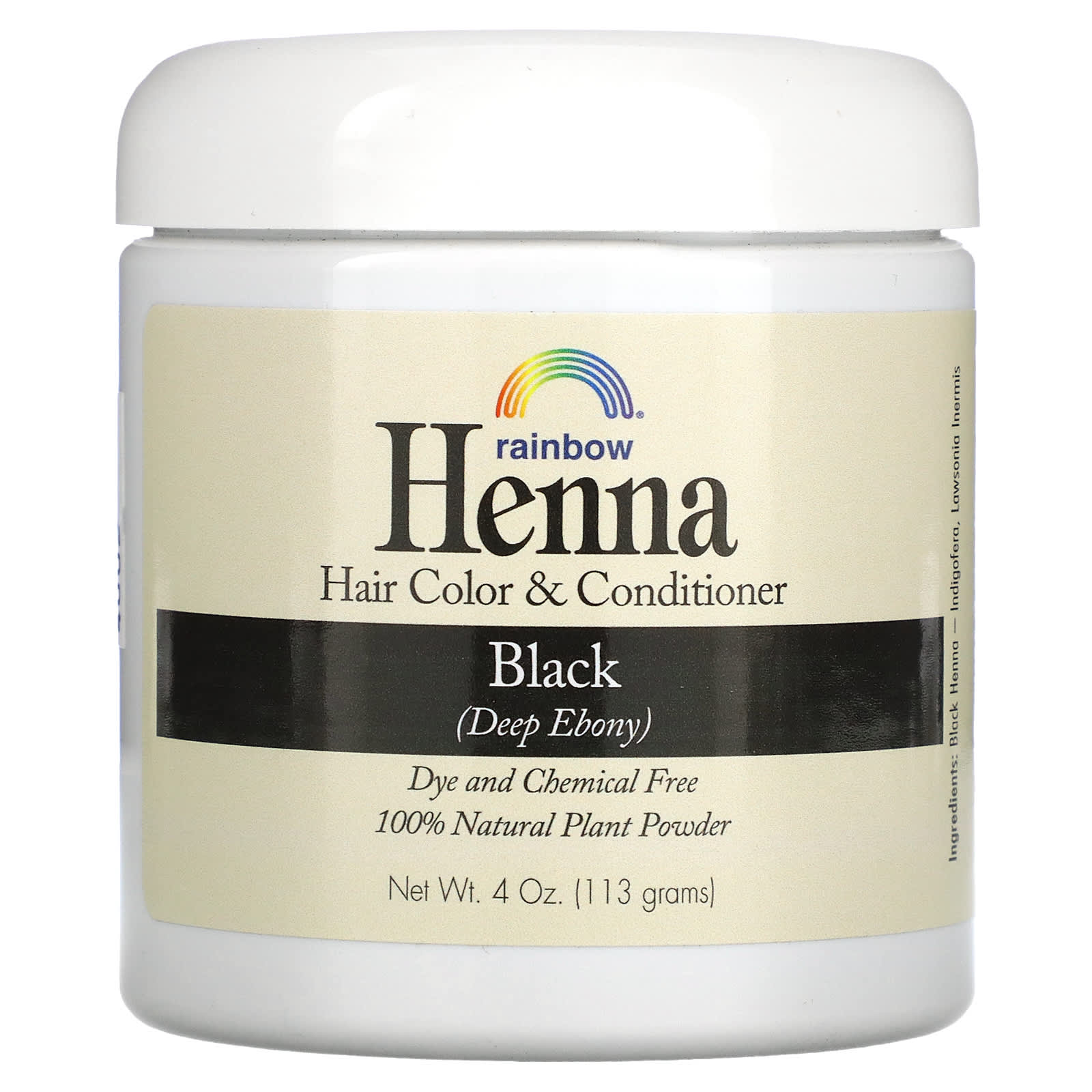 Rainbow Research-Henna-Hair Color & Conditioner-Black-4 oz (113 g)