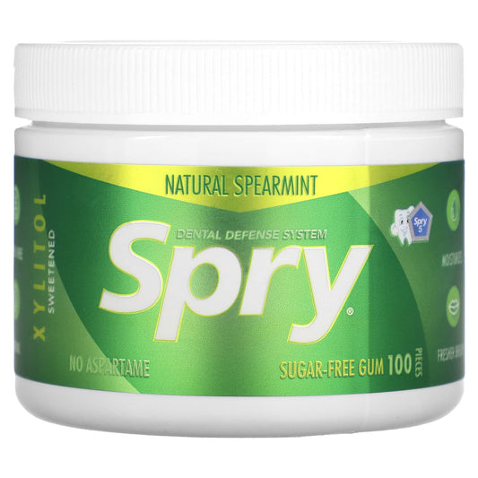 Xlear-Spry-Chewing Gum-Natural Spearmint-Sugar Free-100 Pieces