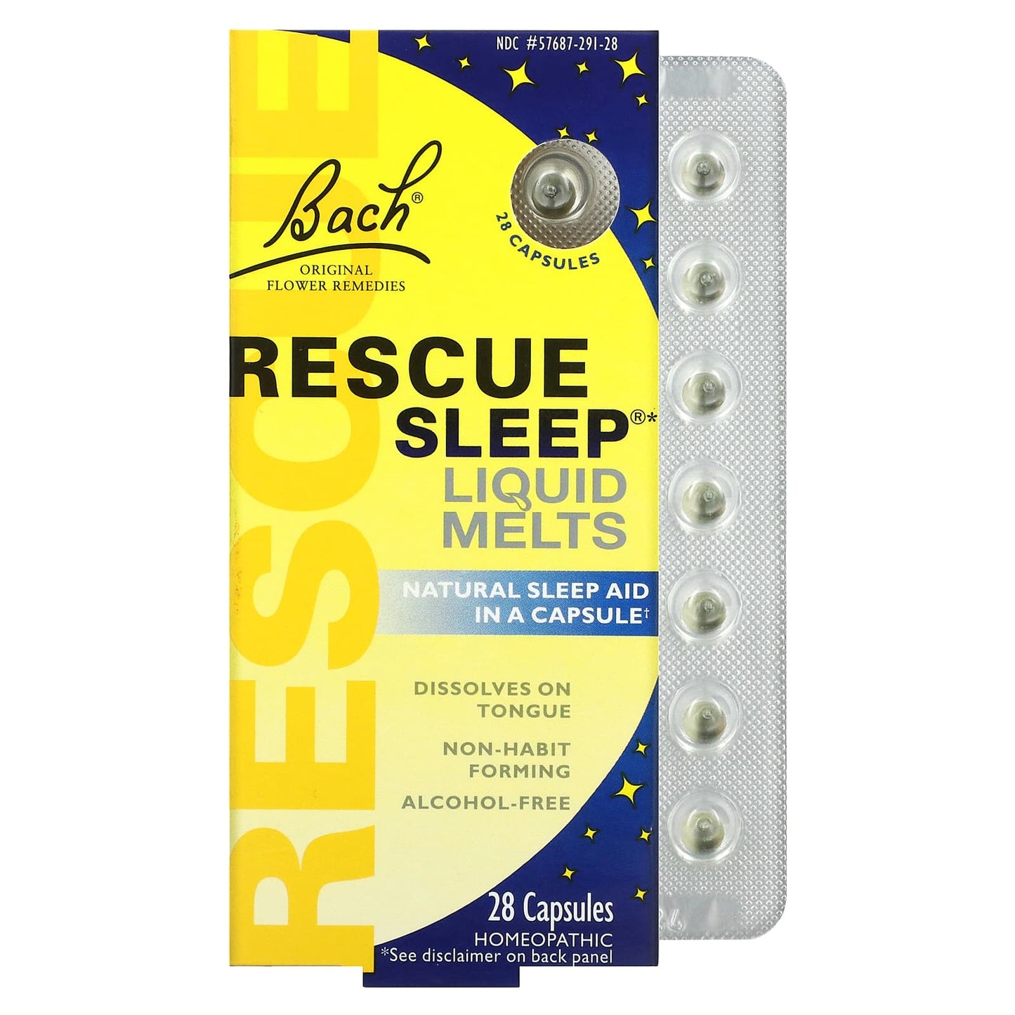 Bach-Original Flower Remedies-Rescue Sleep Liquid Melts-28 Capsules