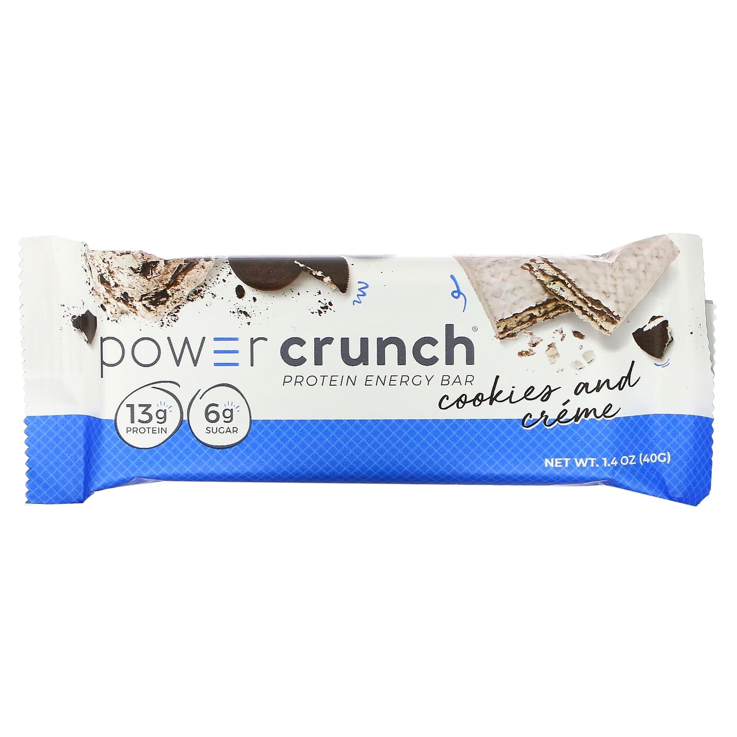 BNRG, Power Crunch Protein Energy Bar, Cookies and Crème, 12 Bars, 1.4 oz (40 g) Each